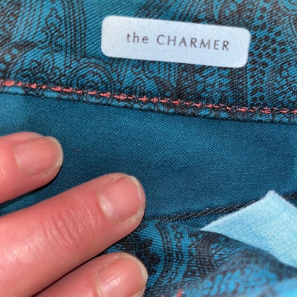 Sanctuary size 32 The Charmer aqua green paisley print jeans true to size - Picture 10 of 16